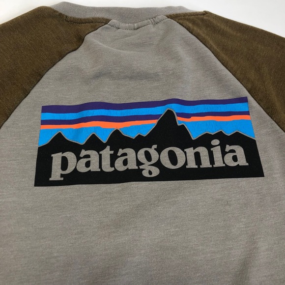 Patagonia Organic Cotton Long‎ Sleeve Raglan Tee Shirt Logo Back Size S - Picture 4 of 12